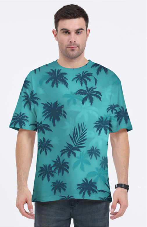 Iconic Hawaiian all-over-printed 80's style oversized t-shirt