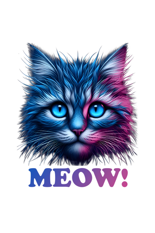 Meow! printed oversized t-shirt (Black, White, Lavender, Light pink, Light blue)