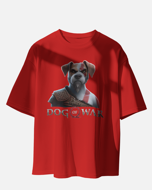 Dog of war printed oversized t-shirt (Red, Black, Navy blue, White)