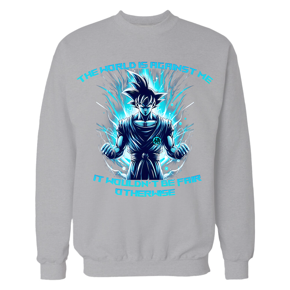 Goku printed sweatshirt (Black, Grey melange)