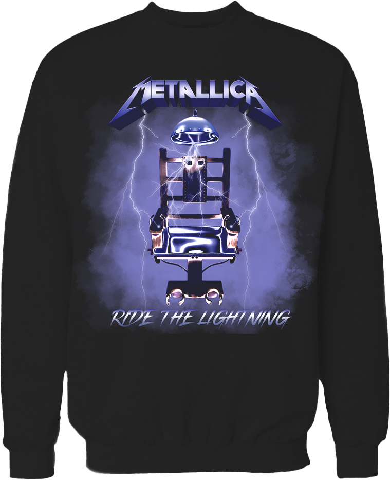 'Ride the lightning' Redesigned sweatshirt (Black)