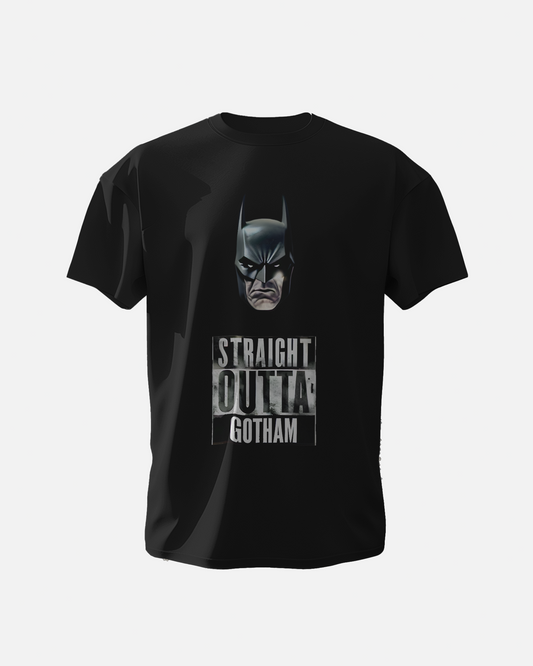 Straight Outta Gotham printed oversized t-shirt (Black)