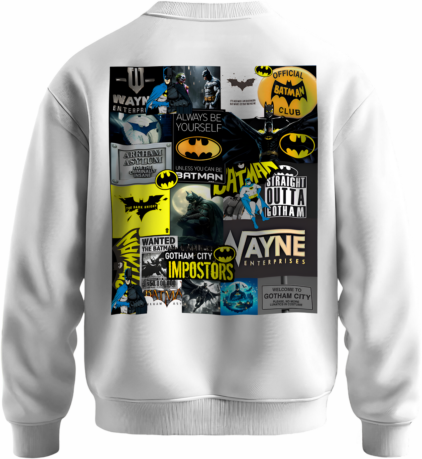 Knightmare collage front and back printed sweatshirt (Grey melange and White)